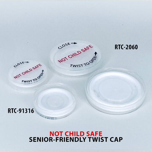 Senior-Friendly Non-Child-Resistant Twist Cap (RTC)